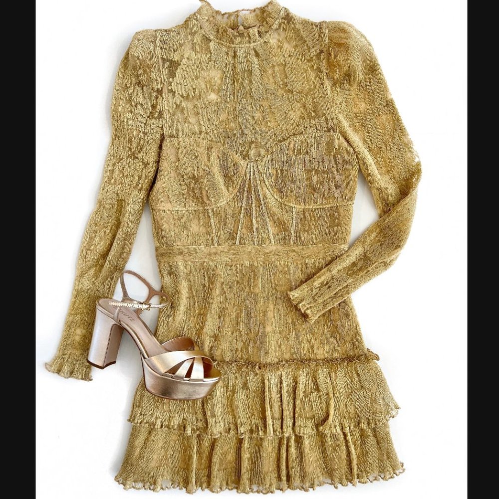 Saylor Adria Dress- Gold